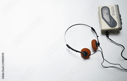 radio cassette with headphones from the 80s