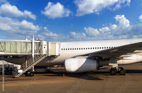 airport view airplane passenger terminal boarding plane