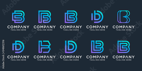 Set of creative letter B logo design inspiration. icons for business of luxury, elegant, simple. © gemilang