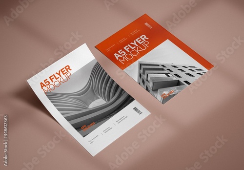 Realistic A5 Flyer Mockup