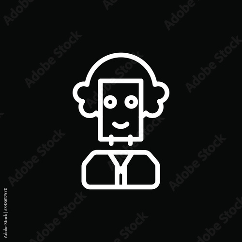 man outline icon on black background, vector symbol