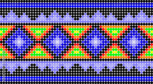 local folk huichol mexican art background in vector format
