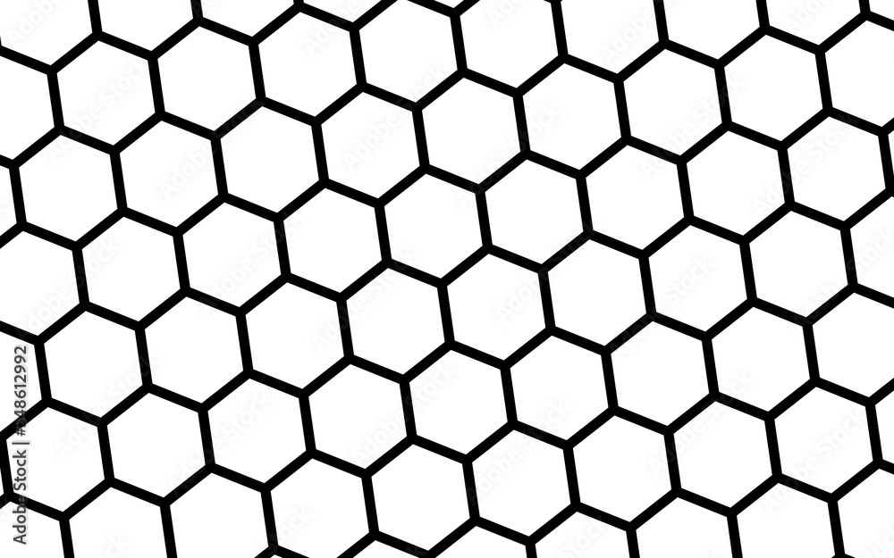 Black honeycomb on a white background. Perspective view on polygon look like honeycomb. Isometric geometry. 3D illustration Black honeycomb on a white background. Perspective view on polygon look like honeycomb. Isometric geometry. 3D illustration