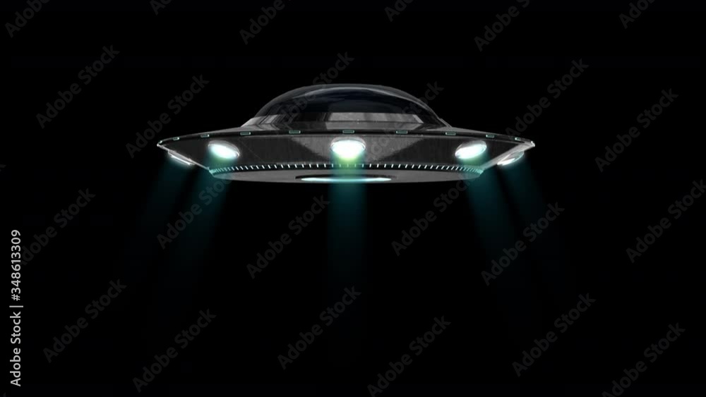 UFO space ship 3d model take off animation include alpha matte. UFO space ship 3d model take off animation include alpha matte.