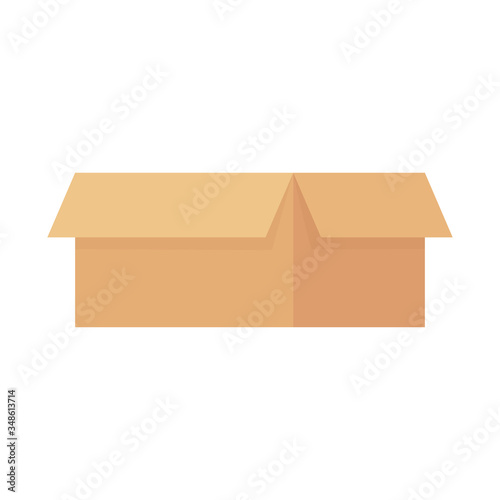 open cardboard box storage isolated icon design