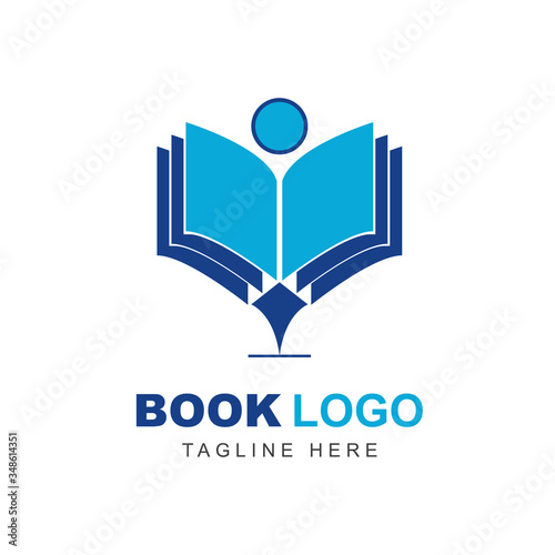 Creative book logo and icon design template.  Symbol of education concept for reading. Vector illustration use for online publishing bookstore, sign online learning, page information, guide student