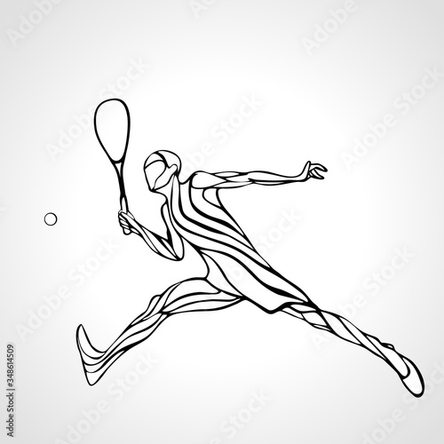 Squash player creative abstract silhouette vector eps10