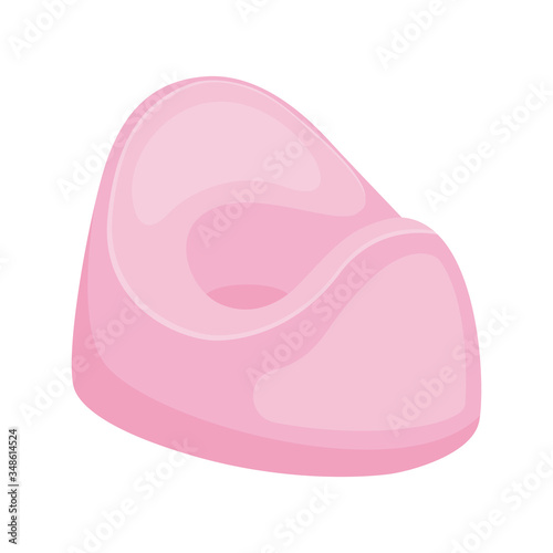 Nursery baby pink potty. Vector illustration.
