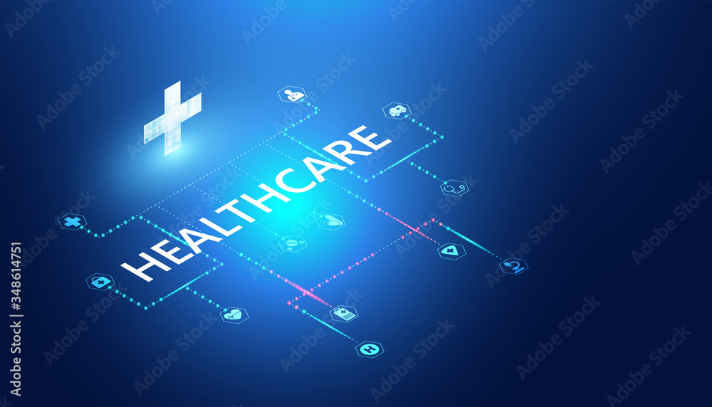 Obraz premium Abstract healthcare & Medical concept Linking health information.
