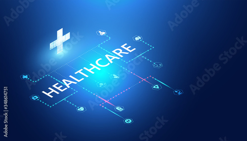 Abstract healthcare & Medical concept Linking health information.