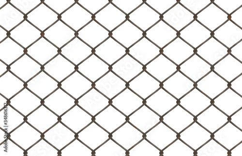 metal chainlink fence isolated