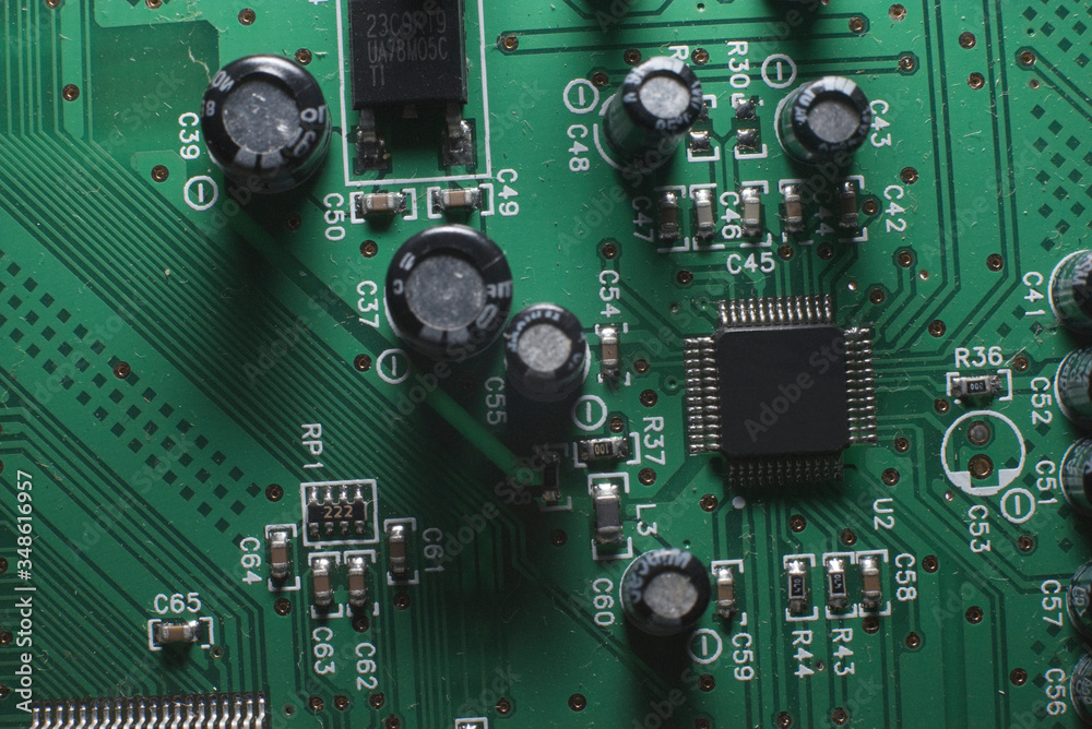 Fototapeta premium Electronic card-board with some components