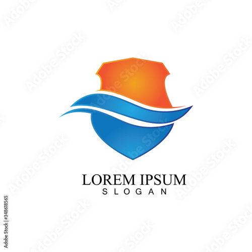 Free Download Wave Shield Logo Icon Design. - GFXLoad