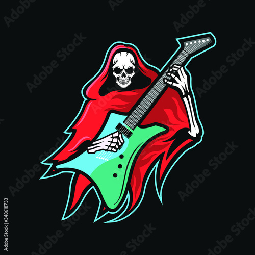 Reaper Skull Playing on Electric Guitar