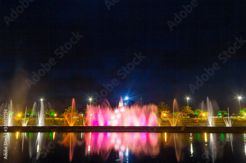 Festive mood. Singing and dancing fountains are considered the number one attraction in the city and attract tourists from all over Batumi. Adjara Autonomous Republic, Georgia, Eurasia. photo