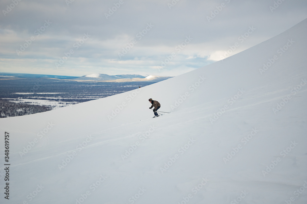 freeride in the winter Ural mountains