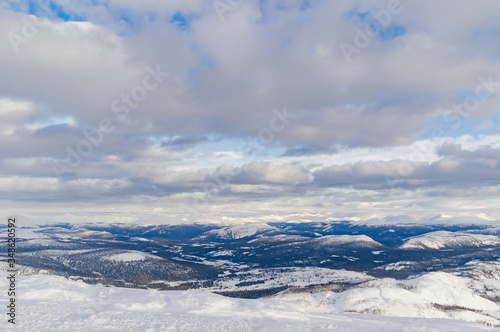 Mountain winter hike Ural mountains © littleboy72