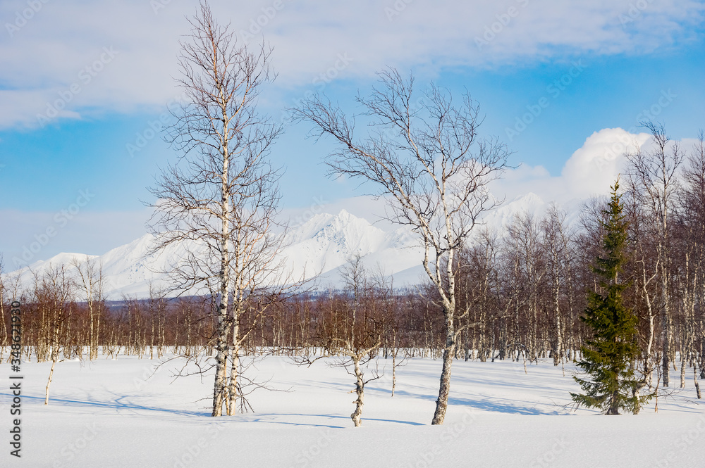 Winter hike in the Ural mountains. The beauty of the mountains. Winter hike in the Ural mountains. The beauty of the mountains.