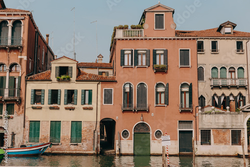 The beautiful, sunny streets of Venice, ancient buildings, canals and roofs