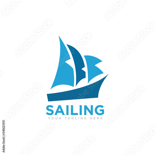Sailing Boat Logo Icon Design Vector