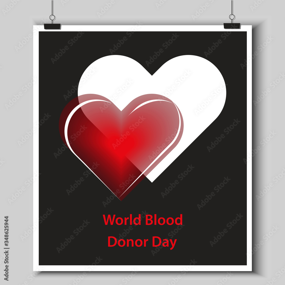 Donor Day - a transparent heart in a frame - art, creative - vector. Poster Motivation Donate Blood Donor Day - a transparent heart in a frame - art, creative - vector. Poster Motivation Donate Blood