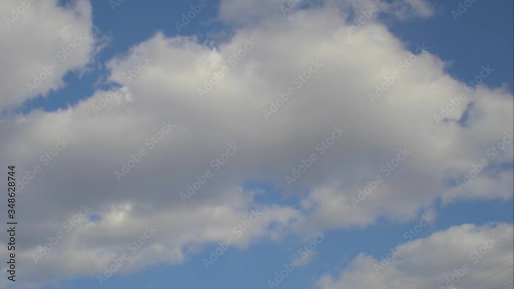 white clouds against blue sky in the afternoon, timelapse white clouds against blue sky in the afternoon, timelapse