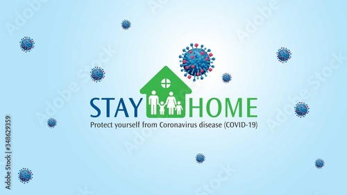 Work from home concept design. Coronavirus outbreak and influenza. COVID-19.