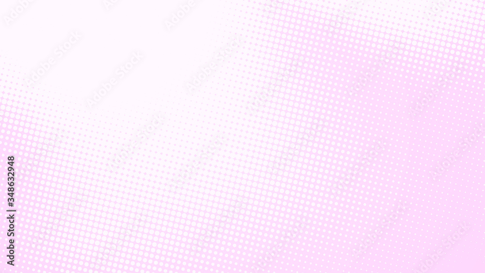 Dot pink white pattern gradient texture background. Abstract pop art halftone and retro style.