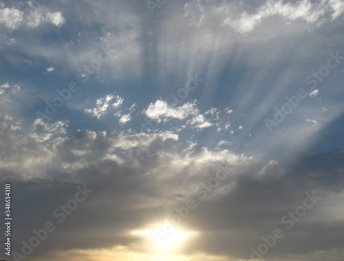 beautiful rays of the sun in the sky
