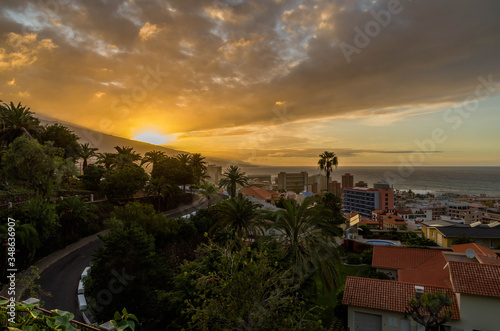 Sunset in Puerto de la Cruz, Tenerife, Spain © Arcastardur