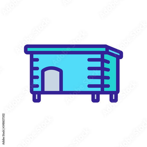 wooden doghouse on racks icon vector. wooden doghouse on racks sign. color symbol illustration