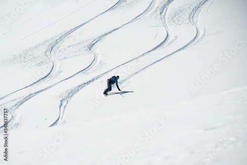 Freeride in Gudauri Georgia caucasus resort snowboarder skier