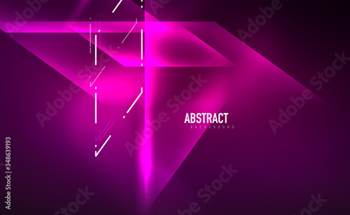 Dynamic neon shiny abstract background. Trendy abstract layout template for business or technology presentation, internet poster or web brochure cover, wallpaper