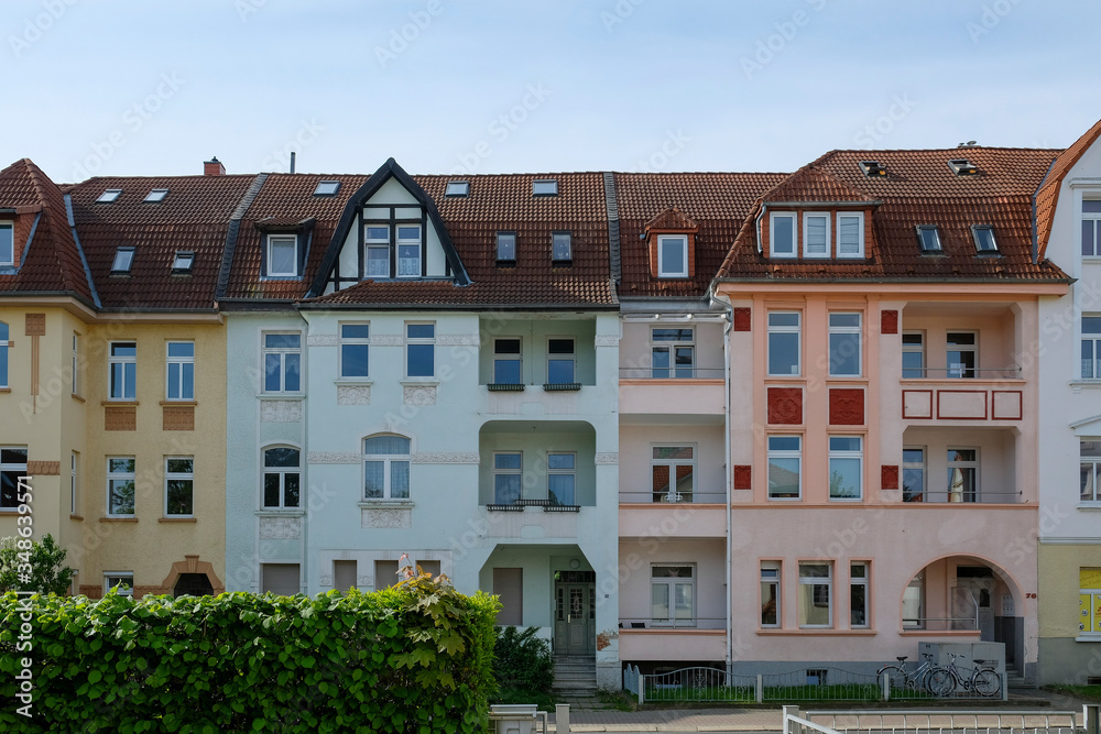 Fototapeta premium colorful apartment buildings in Halberstadt, Germany