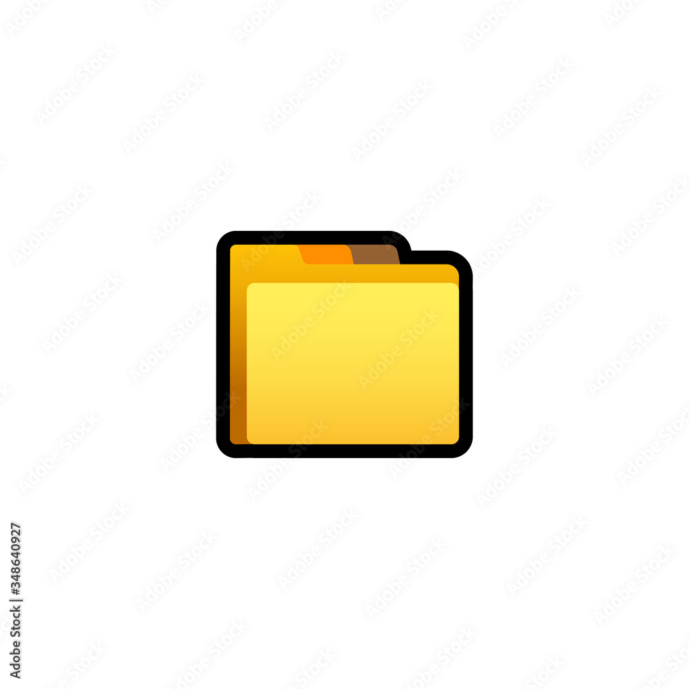 File Folder Vector Icon. Yellow File Folder Isolated Emoji, Emoticon Illustration File Folder Vector Icon. Yellow File Folder Isolated Emoji, Emoticon Illustration