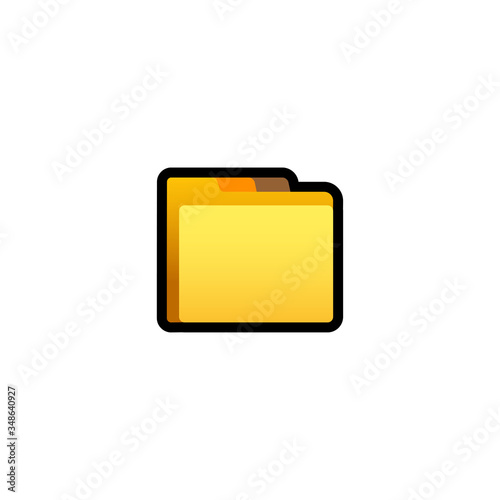 File Folder Vector Icon. Yellow File Folder Isolated Emoji, Emoticon Illustration 