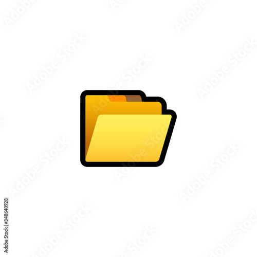 Open File Folder Vector Icon. File Folder Isolated Emoji, Emoticon Illustration 