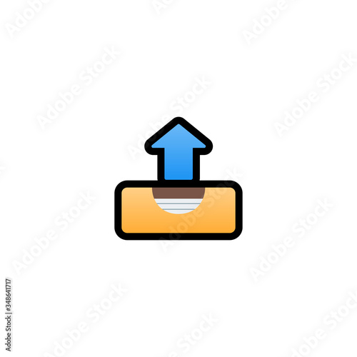 Outbox Tray Vector Icon. Box Isolated Emoji, Emoticon Illustration	