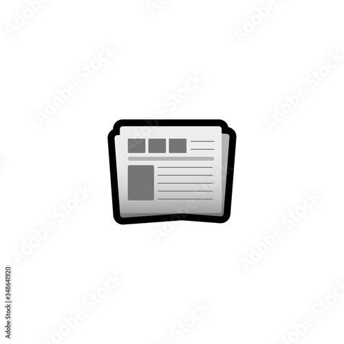 Newspaper  Vector Icon. News Isolated Emoji, Emoticon Illustration	