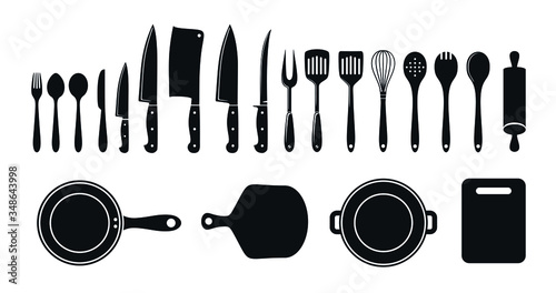 Set of cutlery icons. Vector.