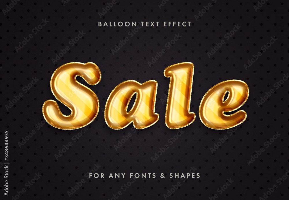 Wreed Integreren Vroeg Sale Gold Foil Balloon Text Effect Mockup Stock Template | Adobe Stock