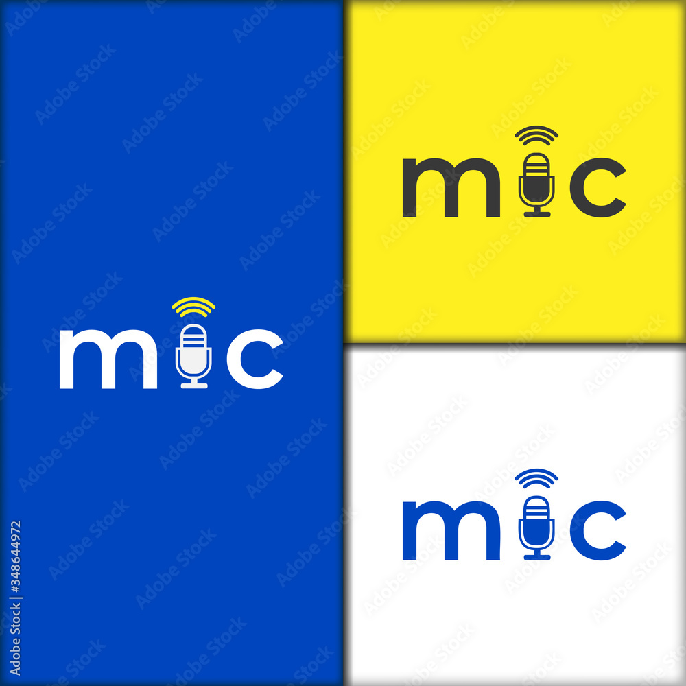 mic icon. modern logo template of mic. wireless mic symbol. logo design for microphone company