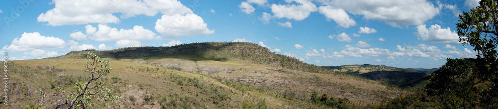 Panorama from Anápolis mountain to Pirenópolis in Goiás, close to abade waterfall