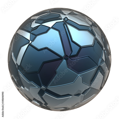 futuristic scifi steel globe sphere ball isolated 