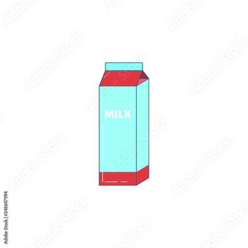 Milk package icon. Flat design.