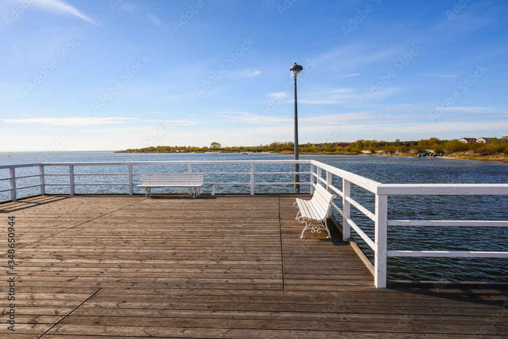 The pier in Jastarnia, a popular tourist destination on the Baltic Sea in Poland