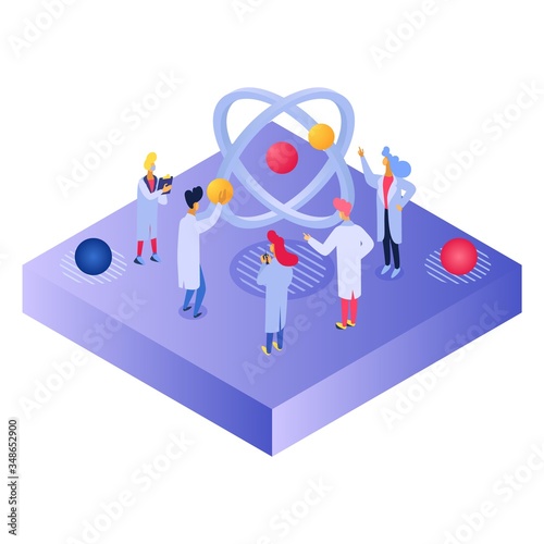 Engineering, experimental science for study biotechnology, DNA, technological scientific laboratory, cartoon vector illustration. Genetics, tudy genome and molecular structures molecules, human gene.