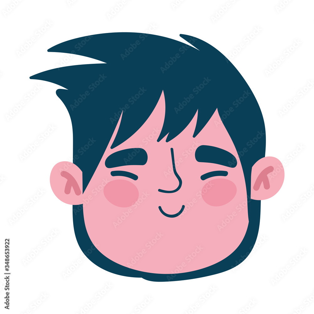 young man face character cartoon male cartoon character isolated icon young man face character cartoon male cartoon character isolated icon