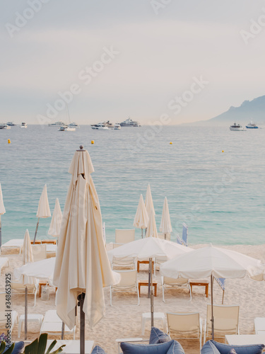 beach of Cannes. image with selected focus