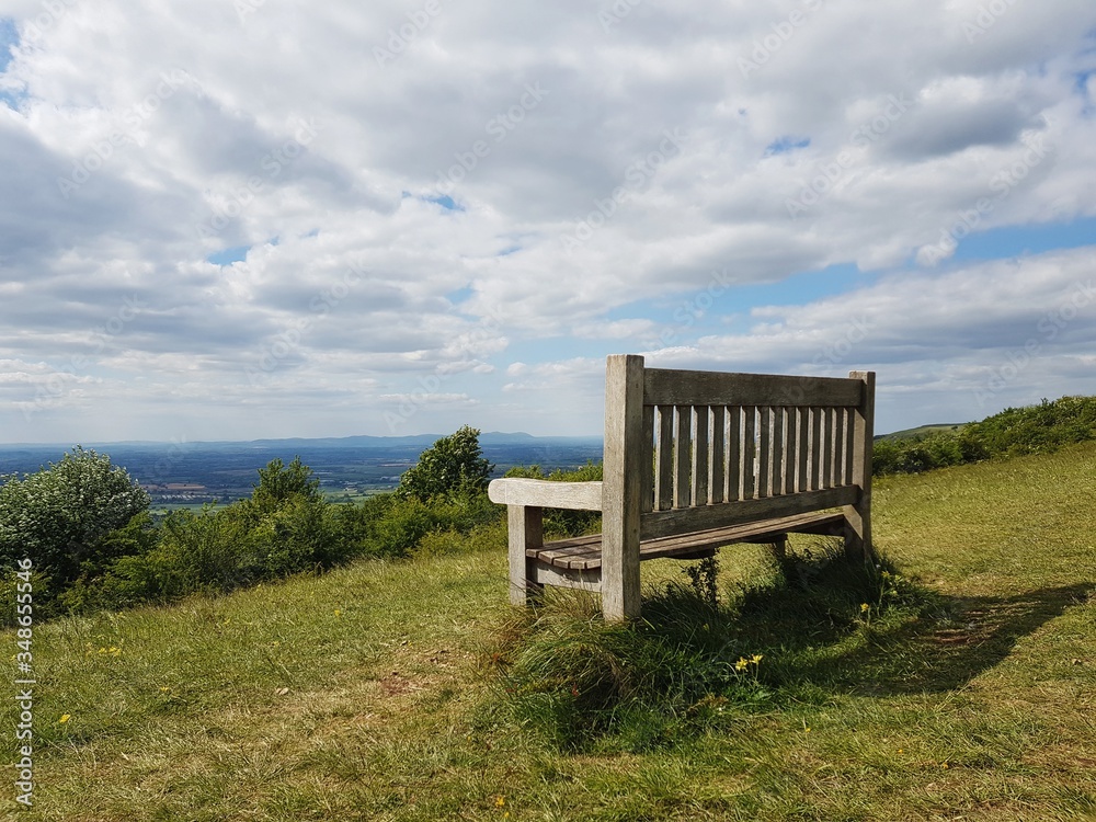 bench on the top of the hill